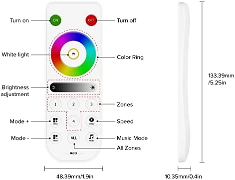 Bluetooth LED Controller 4 Zones 2.4GHz RF Remote Kit — LED Strip Lights, BTF-LIGHTING