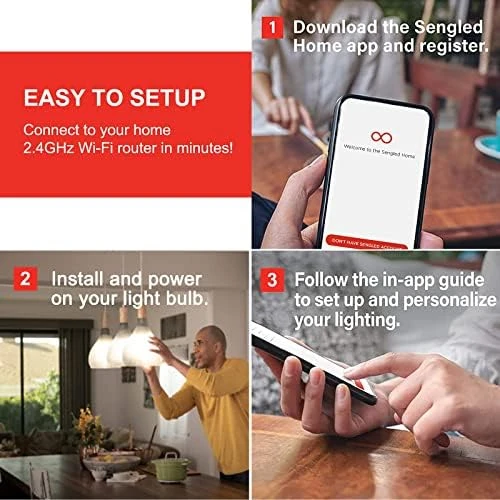 BR30 Smart WiFi Flood Light Bulb (4 Pack) — Smart Light Bulb, Sengled