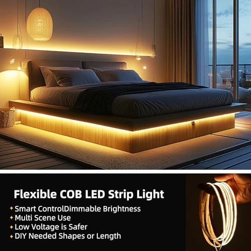 COB LED Strip Lights Warm White, 9.84ft Dimmable — LED Strip Lights, HAGILE