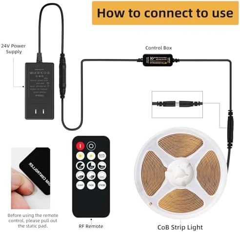 COB LED Strip Lights Warm White, 9.84ft Dimmable — LED Strip Lights, HAGILE