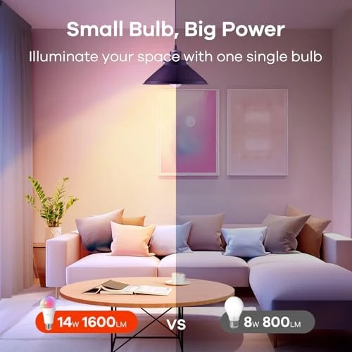 Matter Smart Light Bulb, 1600 Lumens 100W Equivalent, Color Changing, 2 Pack — Smart Light Bulb, OREiN