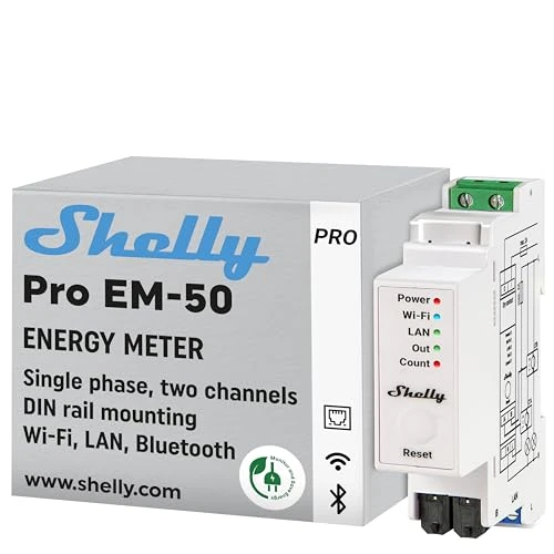 Pro EM 50A Energy Meter with Contactor Control — Energy Monitor, Shelly