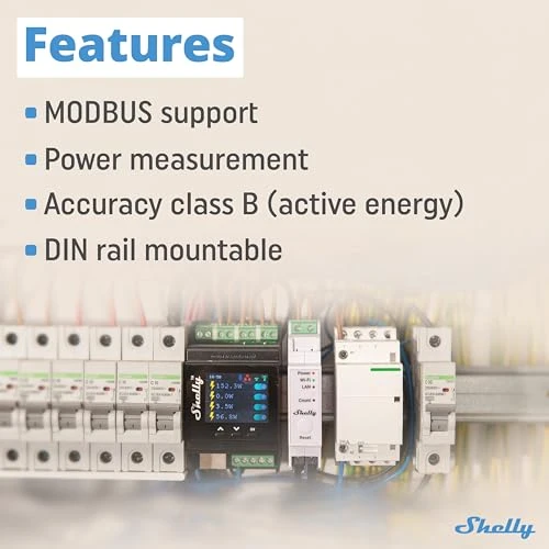 Pro EM 50A Energy Meter with Contactor Control — Energy Monitor, Shelly