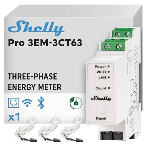 Pro EM 50A Energy Meter with Contactor Control — Energy Monitor, Shelly