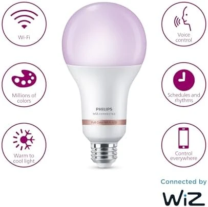 Smart 150W A23 LED Light Bulbs 4-Pack — Smart Light Bulb, Philips