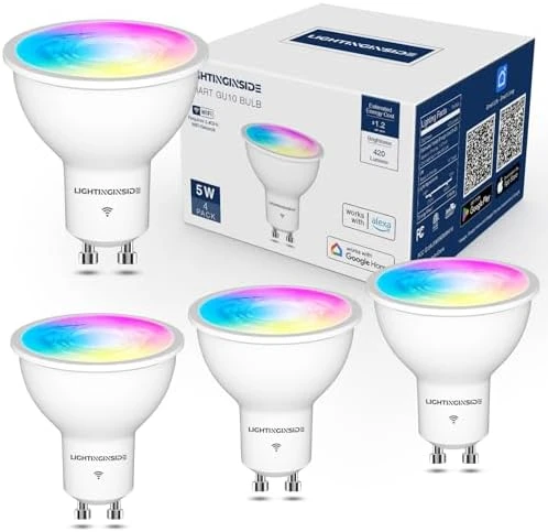 Smart GU10 Light Bulbs 50W Equivalent, 38° Beam Angle — Smart Light Bulb, Lightinginside