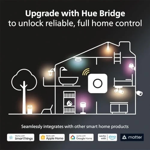 Smart LED A19 Bulb 2-Pack, White and Color Ambiance — Smart Light Bulb, Philips