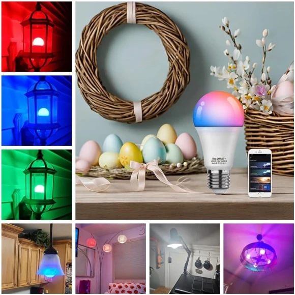 Smart Led Light Bulbs, Wi-Fi Magic Home Light Bulbs for Alexa & Google Assistant, E26, A19 Music Sync Color Changing... — Smart Light Bulb, ZMFUTY