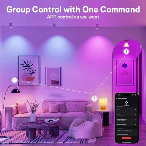 Smart Led Light Bulbs, Wi-Fi Magic Home Light Bulbs for Alexa & Google Assistant, E26, A19 Music Sync Color Changing... — Smart Light Bulb, ZMFUTY