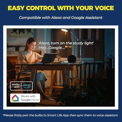 Smart Light Bulbs 50W Equiv., G16.5 A15 RGBCW — Smart Light Bulb, Lightinginside