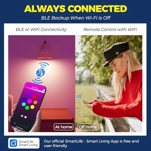 Smart Light Bulbs 50W Equiv., G16.5 A15 RGBCW — Smart Light Bulb, Lightinginside