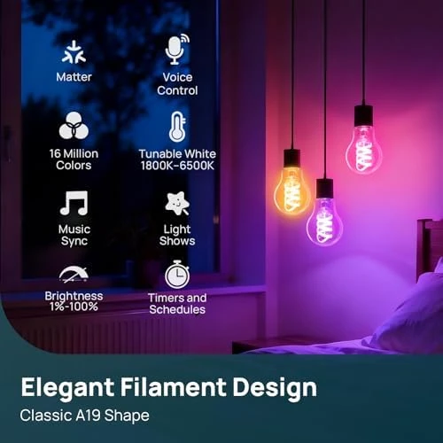 Smart Light Bulbs with Music Sync & Light Show — Smart Light Bulb, Linkind