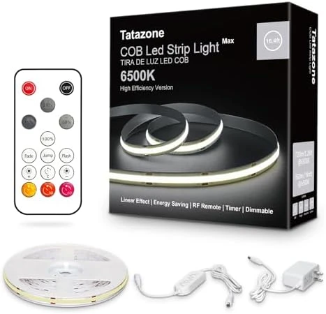 White COB LED Strip Light with RF Remote — LED Strip Lights, Tatazone