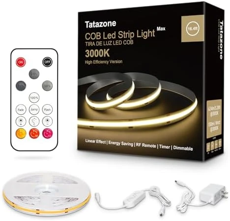 White COB LED Strip Light with RF Remote — LED Strip Lights, Tatazone