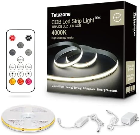 White COB LED Strip Light with RF Remote — LED Strip Lights, Tatazone