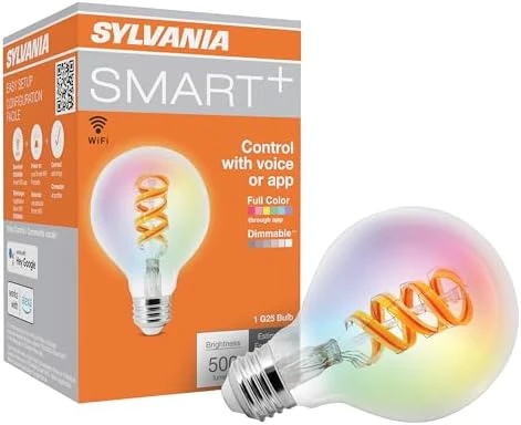 WiFi LED Smart G25 RGBW Color and Amber Finish Filament Light Bulb, 7W Efficient — Smart Light Bulb, LEDVANCE