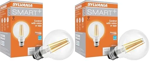 WiFi LED Smart G25 RGBW Color and Amber Finish Filament Light Bulb, 7W Efficient — Smart Light Bulb, LEDVANCE