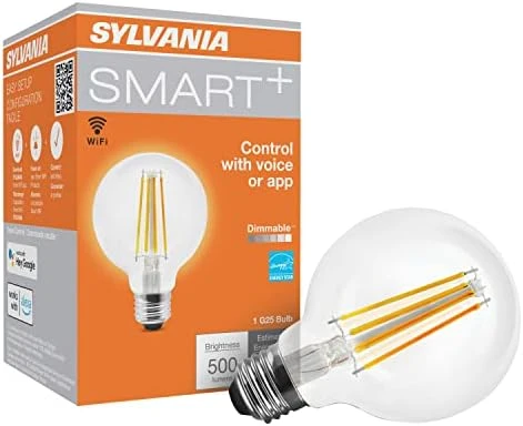 WiFi LED Smart G25 RGBW Color and Amber Finish Filament Light Bulb, 7W Efficient — Smart Light Bulb, LEDVANCE
