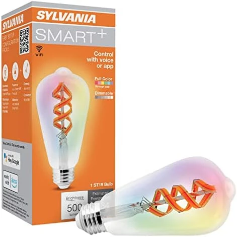 WiFi LED Smart G25 RGBW Color and Amber Finish Filament Light Bulb, 7W Efficient — Smart Light Bulb, LEDVANCE