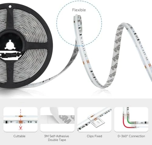 WS2811 Dual IC RGBCCT FCOB COB LED Strip — LED Strip Lights, BTF-LIGHTING
