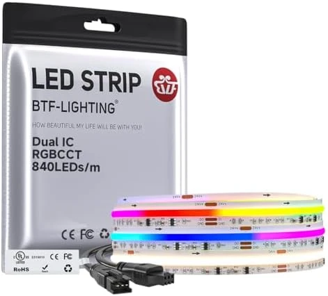 WS2811 Dual IC RGBCCT FCOB COB LED Strip — LED Strip Lights, BTF-LIGHTING