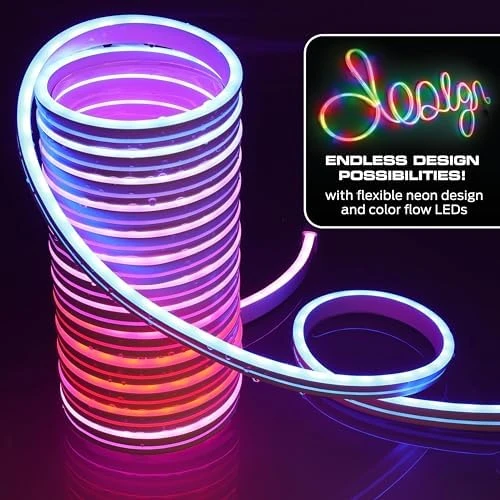 16.4 Ft. RGB + IC Flow Flexible Neon Outdoor LED Smart Light Strip — LED Strip Lights, MONSTER