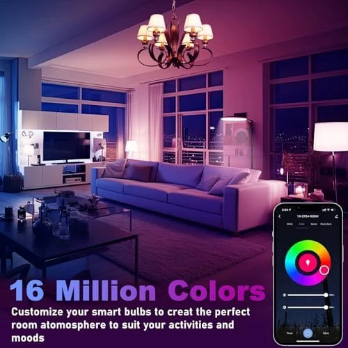 A15 LED Smart Bulb, 5W=40W, E12 Base, G45, 4 Pack — Smart Light Bulb, LEDEPLY