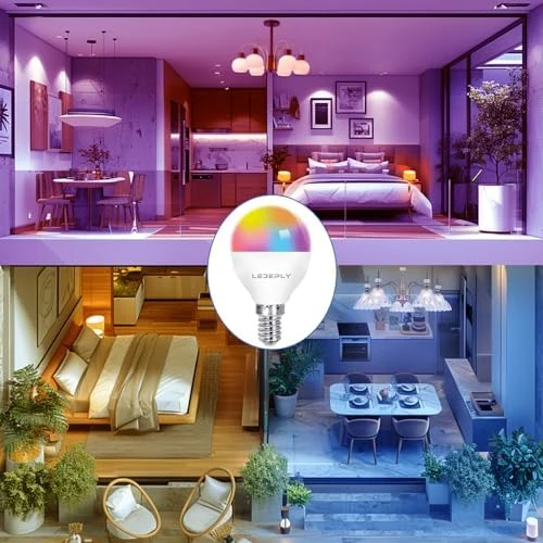 A15 LED Smart Bulb, 5W=40W, E12 Base, G45, 4 Pack — Smart Light Bulb, LEDEPLY