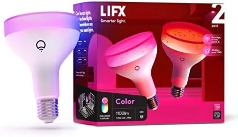 Color 1100 Lumens BR30 Wi-Fi Smart LED Light Bulb — Smart Light Bulb, LIFX