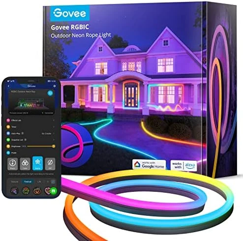 Outdoor Neon Rope Lights, 32.8ft RGBIC IP67 — LED Strip Lights, Govee
