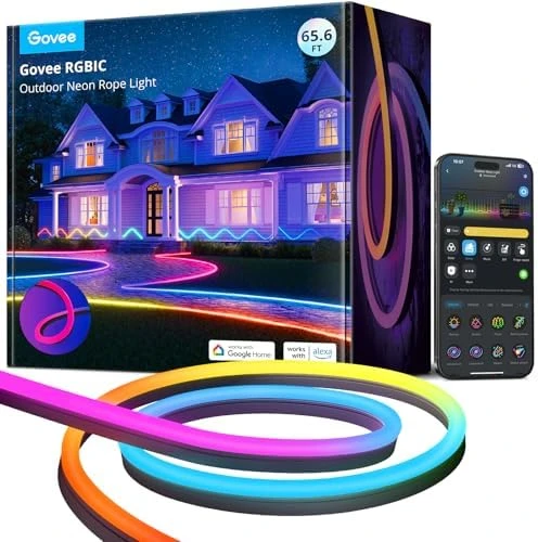 Outdoor Neon Rope Lights, 32.8ft RGBIC IP67 — LED Strip Lights, Govee