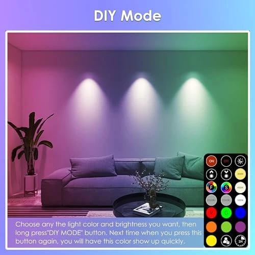 PAR20 LED Bulbs Color Changing with Remote Control — Smart Light Bulb, FTL