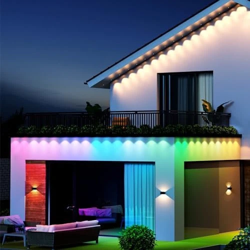 Permanent Outdoor Lights, Smart RGBIC with Tunable White String Lights — LED Strip Lights, Feit Electric
