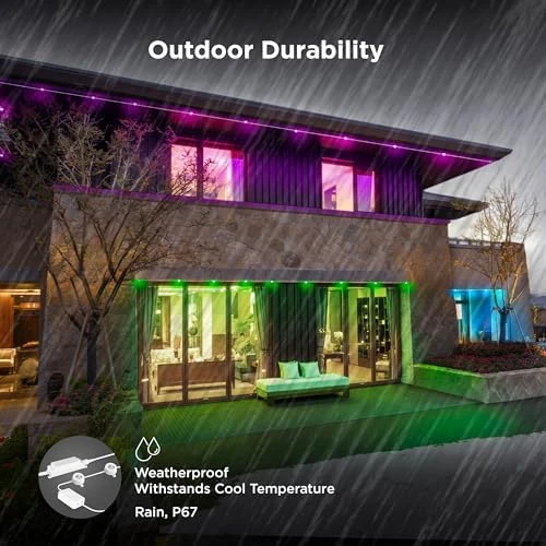 Permanent Outdoor Lights, Smart RGBIC with Tunable White String Lights — LED Strip Lights, Feit Electric