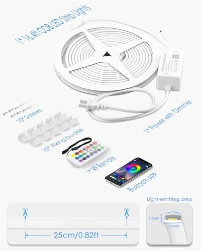 RGB COB LED Strip Light with Remote — LED Strip Lights, Samsion