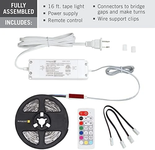 RibbonFlex Home 24V RGB+W Hardwire LED Strip Light Kit, Multicolor, 16 ft — LED Strip Lights, Armacost Lighting
