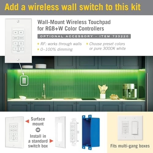 RibbonFlex Home 24V RGB+W Hardwire LED Strip Light Kit, Multicolor, 16 ft — LED Strip Lights, Armacost Lighting