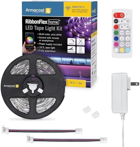 RibbonFlex Home 24V RGB+W Hardwire LED Strip Light Kit, Multicolor, 16 ft — LED Strip Lights, Armacost Lighting