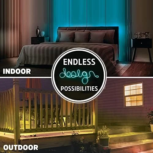 Smart 2pk Neon LED Light Strips, 20 Ft RGBW Wi-Fi LED Rope Light — LED Strip Lights, Energizer