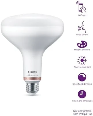 Smart 65-Watt BR40 Color Flood Light Bulb 4-Pack — Smart Light Bulb, Philips