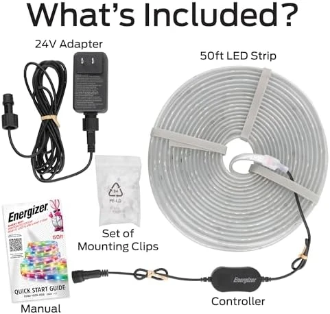 Smart LED Light Strip 50 Foot — LED Strip Lights, Energizer