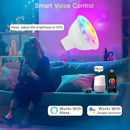 Smart MR16 LED Bulb Dimmable Color Changing — Smart Light Bulb, Wixann