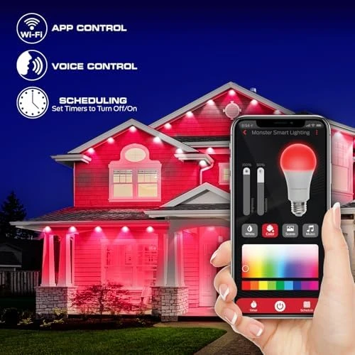 Smart Permanent Outdoor Lights, 100ft — LED Strip Lights, MONSTER