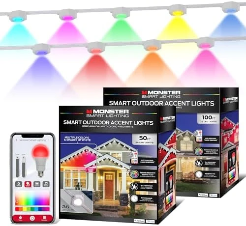 Smart Permanent Outdoor Lights, 100ft — LED Strip Lights, MONSTER