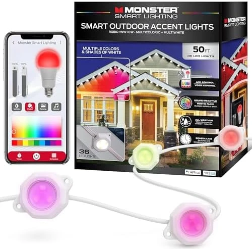 Smart Permanent Outdoor Lights, 100ft — LED Strip Lights, MONSTER