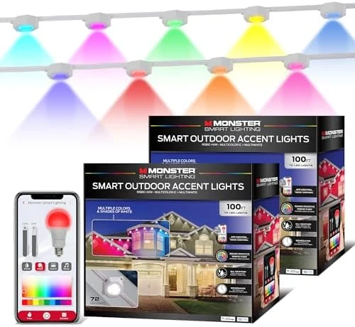 Smart Permanent Outdoor Lights, 100ft — LED Strip Lights, MONSTER