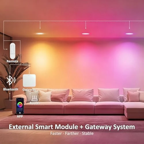 Smart Recessed Lighting 6 Inch Downlight Can Lights, 12 Pack — Smart Light Bulb, APPECK