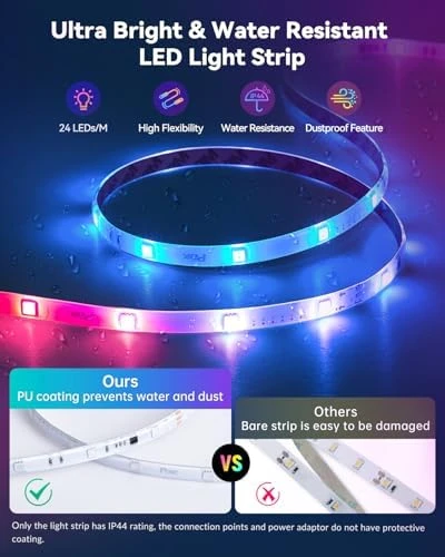 Smart RGB+IC LED Strip Lights with App and Music Sync — LED Strip Lights, Pak