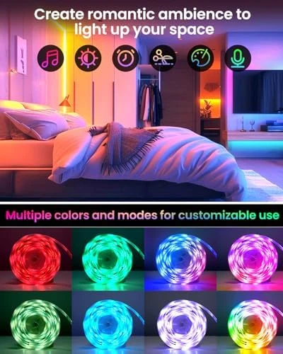 Smart RGB+IC LED Strip Lights with App and Music Sync — LED Strip Lights, Pak