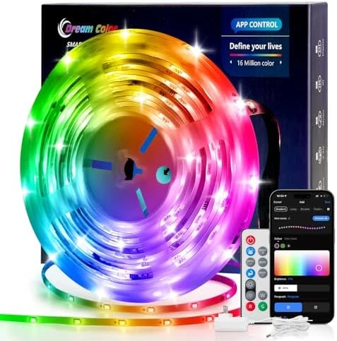 Smart RGB+IC LED Strip Lights with App and Music Sync — LED Strip Lights, Pak